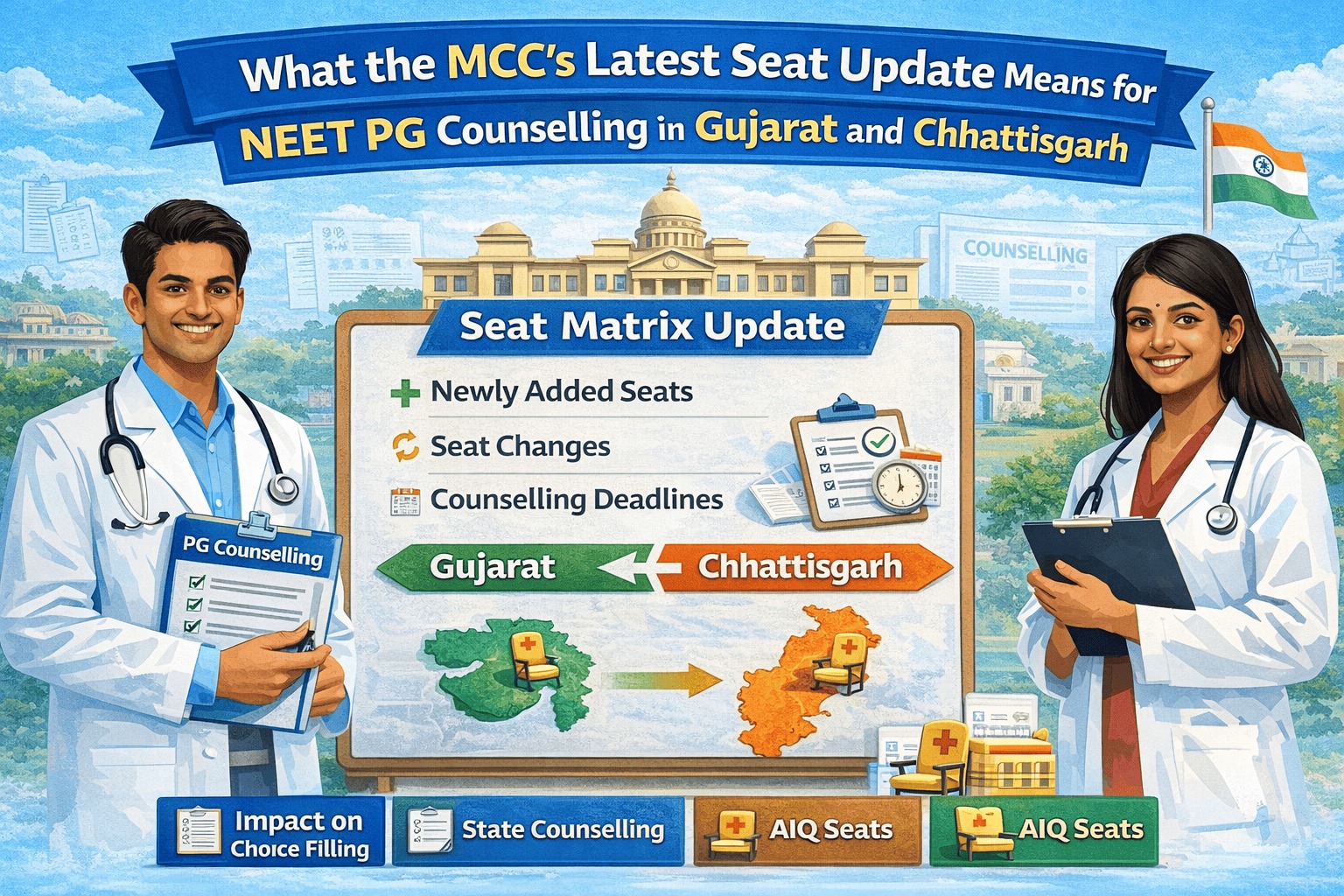 What the MCCs Latest Seat Update Means for NEET PG Counselling in Gujarat and Chhattisgarh